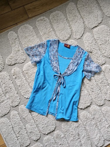 Y2k charlotte gold blue flotal - blue,