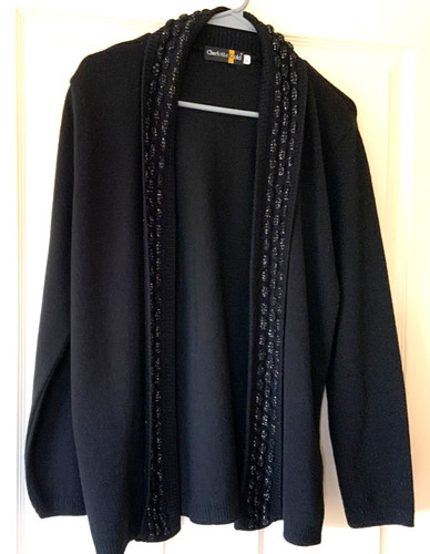 Charlotte gold black cardigan - black,
